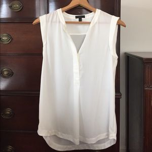 J Crew white sleeveless blouse